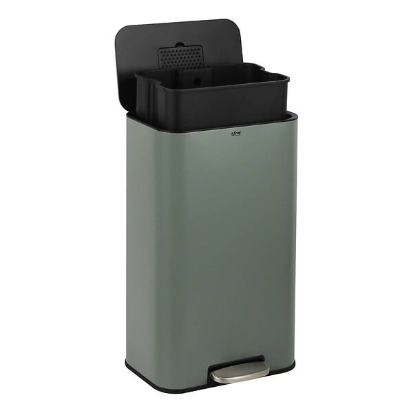 5 FIVE SIMPLY SMART - Poubelle rectangulaire à pédale Delta 30L vert - large