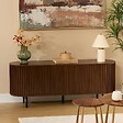 ATMOSPHERA - Meuble TV Alcôve ovale 40x140cm 2 portes marron - vignette