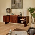 ATMOSPHERA - Meuble TV 2 portes 2 niches Nyero 40x147cm marron - vignette