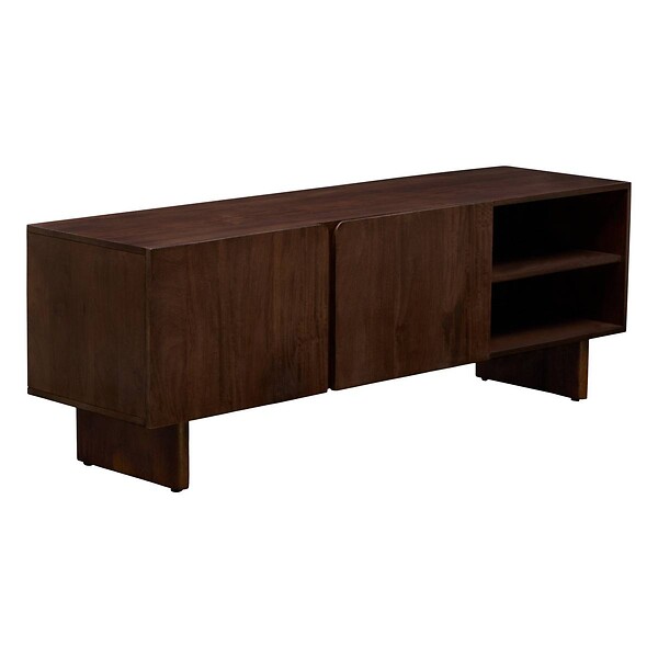 ATMOSPHERA - Meuble TV 2 portes 2 niches Nyero 40x147cm marron - large
