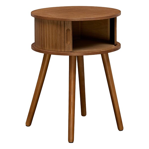ATMOSPHERA - Table de chevet Nysos ronde 40x40cm marron - large