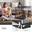 TECTAKE - Cage pour chien Luna, pliable, avec 2 portes noir - vignette