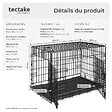 TECTAKE - Cage pour chien Luna, pliable, avec 2 portes noir - vignette