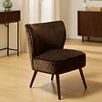 ATMOSPHERA - Fauteuil Chiara velours H.80cm marron - vignette