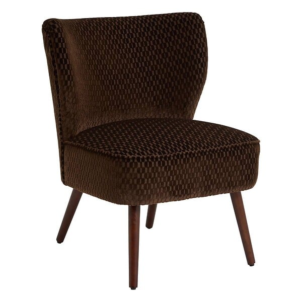ATMOSPHERA - Fauteuil Chiara velours H.80cm marron - large