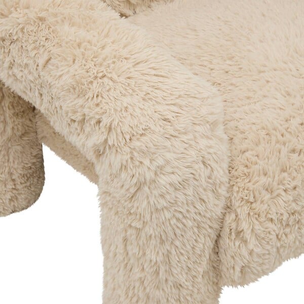 ATMOSPHERA - Fauteuil Elyon fourrure H.72cm beige - large