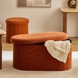 ATMOSPHERA - Pouf Fink ovale pliable 38x76cm ambre - vignette