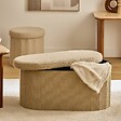 ATMOSPHERA - Pouf Fink ovale pliable 38x76cm beige - vignette
