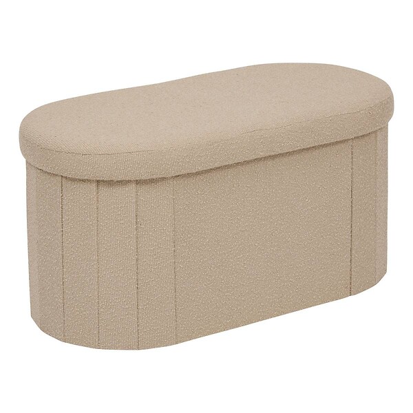 ATMOSPHERA - Pouf Fink ovale pliable 38x76cm beige - large