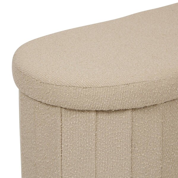 ATMOSPHERA - Pouf Fink ovale pliable 38x76cm beige - large