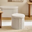 ATMOSPHERA - Pouf Fink rond pliable D.38cm blanc - vignette
