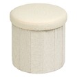 ATMOSPHERA - Pouf Fink rond pliable D.38cm blanc - vignette