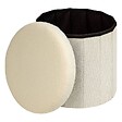 ATMOSPHERA - Pouf Fink rond pliable D.38cm blanc - vignette