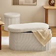 ATMOSPHERA - Pouf Fink ovale pliable 38x76cm blanc - vignette