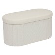 ATMOSPHERA - Pouf Fink ovale pliable 38x76cm blanc - vignette