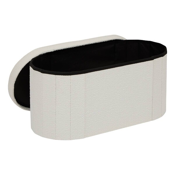 ATMOSPHERA - Pouf Fink ovale pliable 38x76cm blanc - large