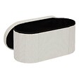 ATMOSPHERA - Pouf Fink ovale pliable 38x76cm blanc - vignette