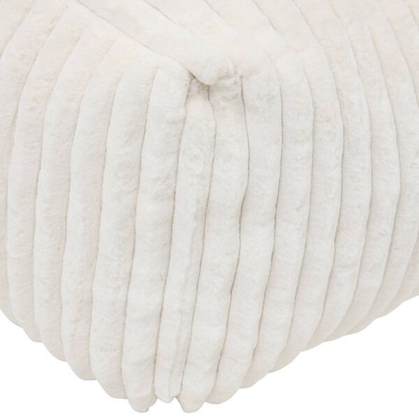 ATMOSPHERA - Pouf Muzi rectangulaire côtelé 61x78cm crème - large