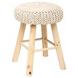 ATMOSPHERA - Tabouret "Suzette" tricot beige - vignette