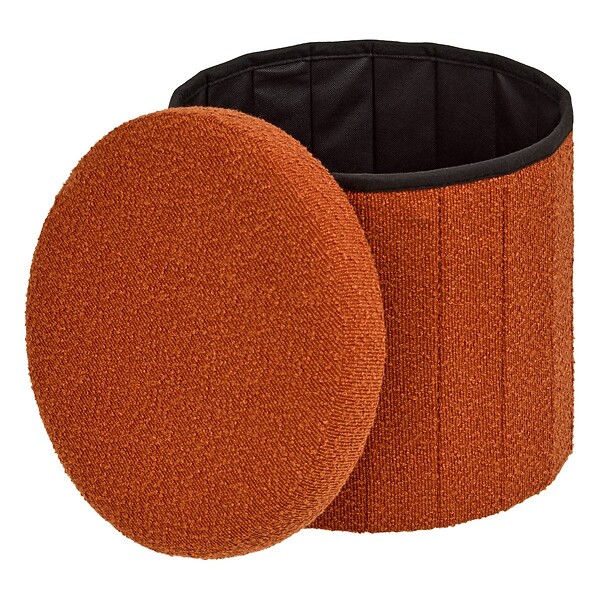 ATMOSPHERA - Pouf Fink rond pliable D.38cm ambre - large