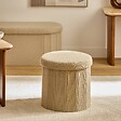 ATMOSPHERA - Pouf Fink rond pliable D.38cm beige - vignette