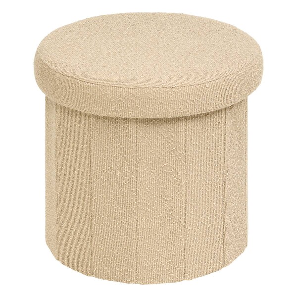 ATMOSPHERA - Pouf Fink rond pliable D.38cm beige - large