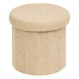 ATMOSPHERA - Pouf Fink rond pliable D.38cm beige - vignette