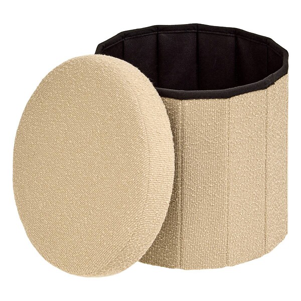 ATMOSPHERA - Pouf Fink rond pliable D.38cm beige - large