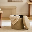 ATMOSPHERA - Pouf Fink rond pliable D.38cm beige - vignette
