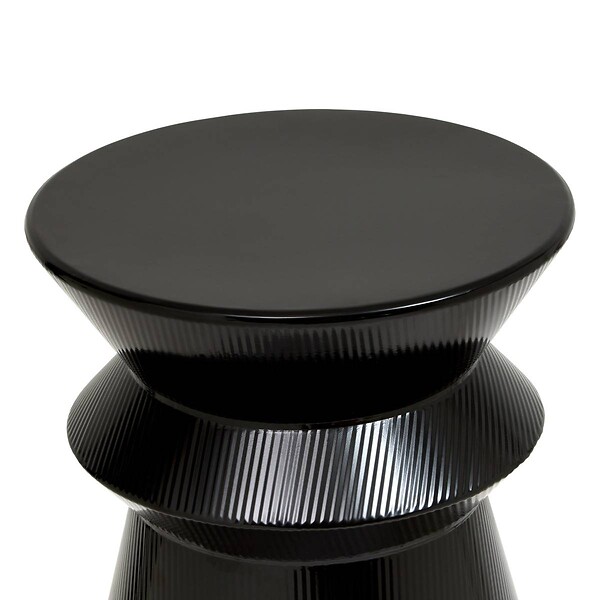 ATMOSPHERA - Table d'appoint Maya ronde D.35,5cm noir - large