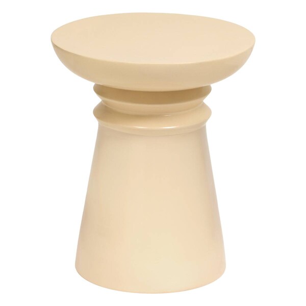 ATMOSPHERA - Table d'appoint Jaya ronde D.38cm blanc - large