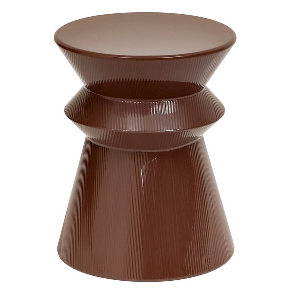 ATMOSPHERA - Table d'appoint Maya ronde D.35,5cm marron - large