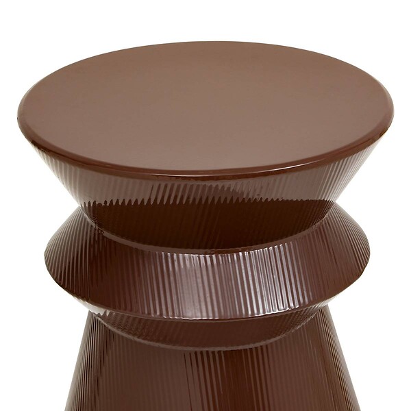 ATMOSPHERA - Table d'appoint Maya ronde D.35,5cm marron - large