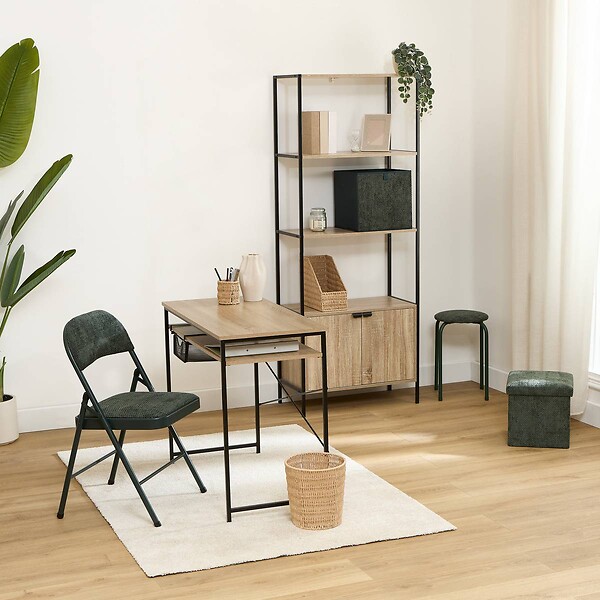 5 FIVE SIMPLY SMART - Chaise pliante avec assise renforcée velours Flexy+ vert - large