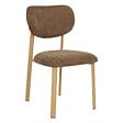 ATMOSPHERA - Lot de 2 chaises tissu Decia marron pieds imitation hêtre - vignette