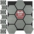 TECTAKE - Lot 8 panneaux acoustiques traitement acoustique en mdf placage bois véritable chêne gris clair 76x62x1,8 cm absorption phonique feutre nid abeilles - vignette