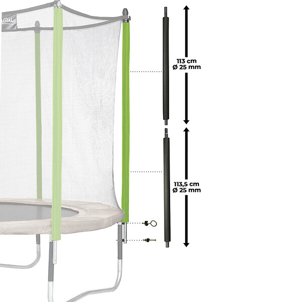 KANGUI - KANGUI Poteau de filet trampoline Ø25 mm Jumpi - Hauteur filet 180 cm - large