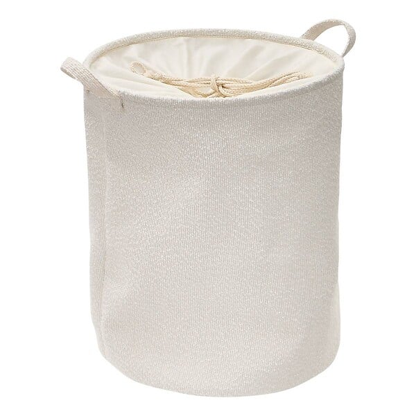 5 FIVE SIMPLY SMART - Panier à linge bouclette rond pliable 56L blanc - large