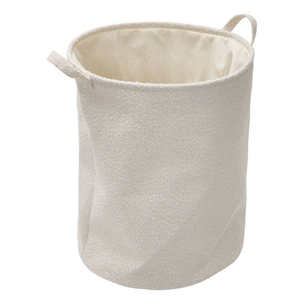 5 FIVE SIMPLY SMART - Panier à linge bouclette rond pliable 56L blanc - large