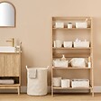 5 FIVE SIMPLY SMART - Panier à linge bouclette rond pliable 56L blanc - vignette