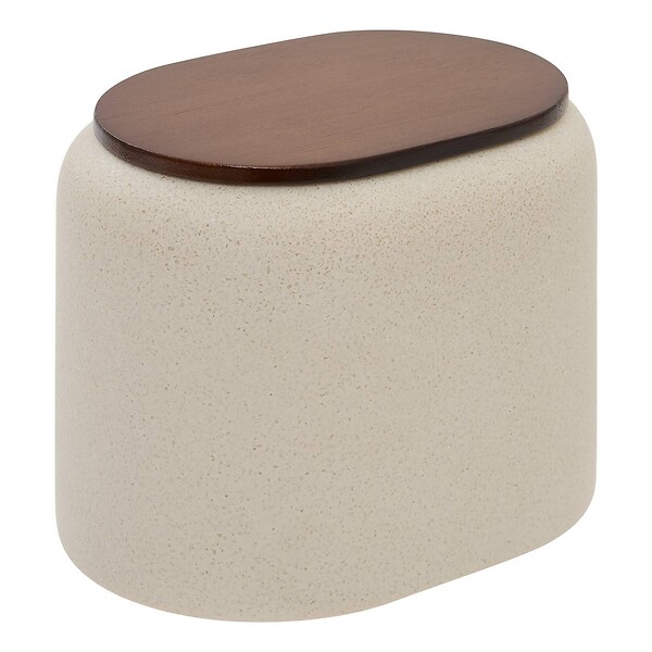 5 FIVE SIMPLY SMART - Pot à cotons Argileo ovale 9x12cm beige - large