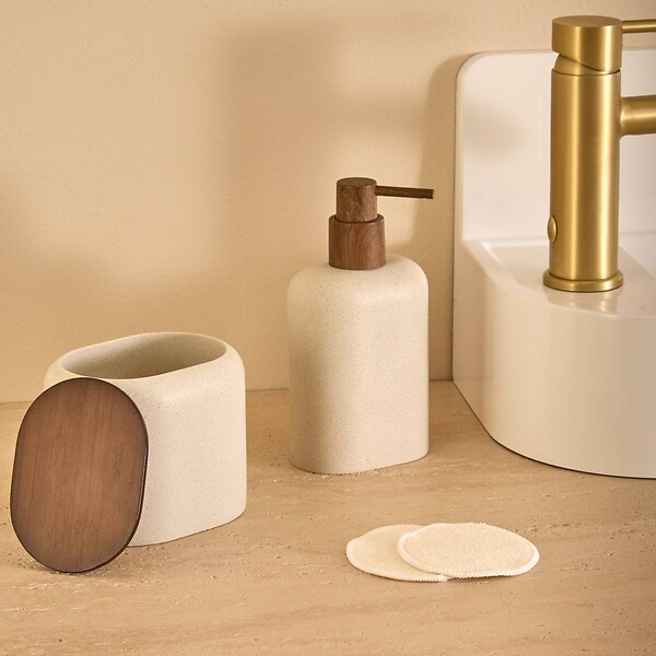 5 FIVE SIMPLY SMART - Pot à cotons Argileo ovale 9x12cm beige - large