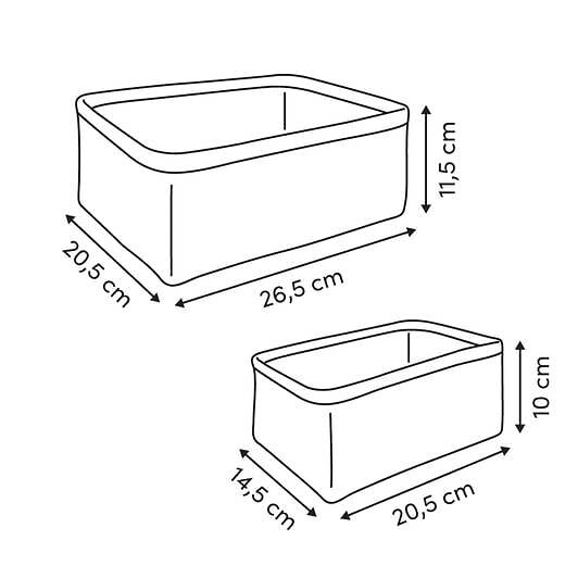 5 FIVE SIMPLY SMART - Lot de 2 paniers bouclette rectangulaires - large