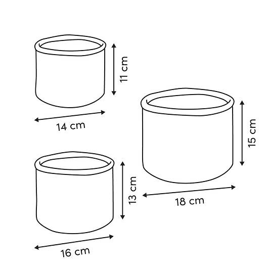 5 FIVE SIMPLY SMART - Lot de 3 paniers bouclette ronds - large