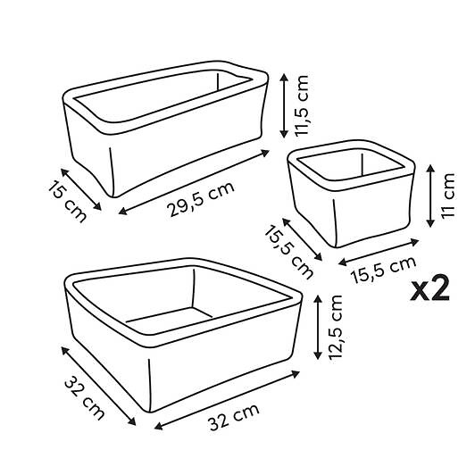 5 FIVE SIMPLY SMART - Lot de 4 paniers bouclette - large