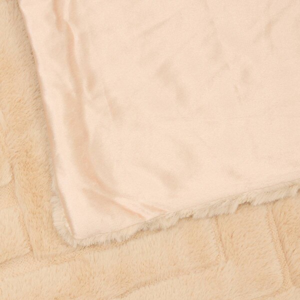 ATMOSPHERA - Plaid Arka 180x230cm effet fausse fourrure beige - large