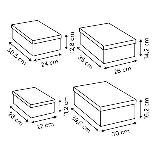 5 FIVE SIMPLY SMART - Lot de 4 boîtes Polybox rectangulaire - large