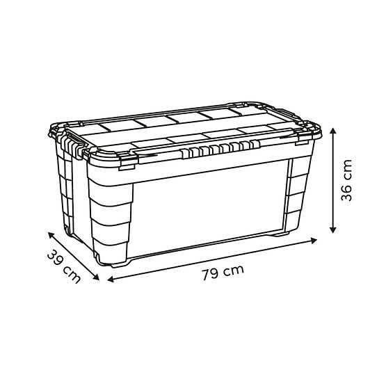 5 FIVE SIMPLY SMART - Boîte de rangement rectangulaire Block'it 80L transparent - large