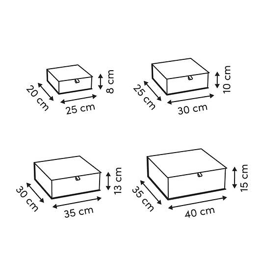 5 FIVE SIMPLY SMART - Lot de 4 boîtes Boxtab imprimé à pois - large
