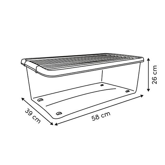 5 FIVE SIMPLY SMART - Boîte de rangement Clip'N Box rectangulaire 40L transparent - large